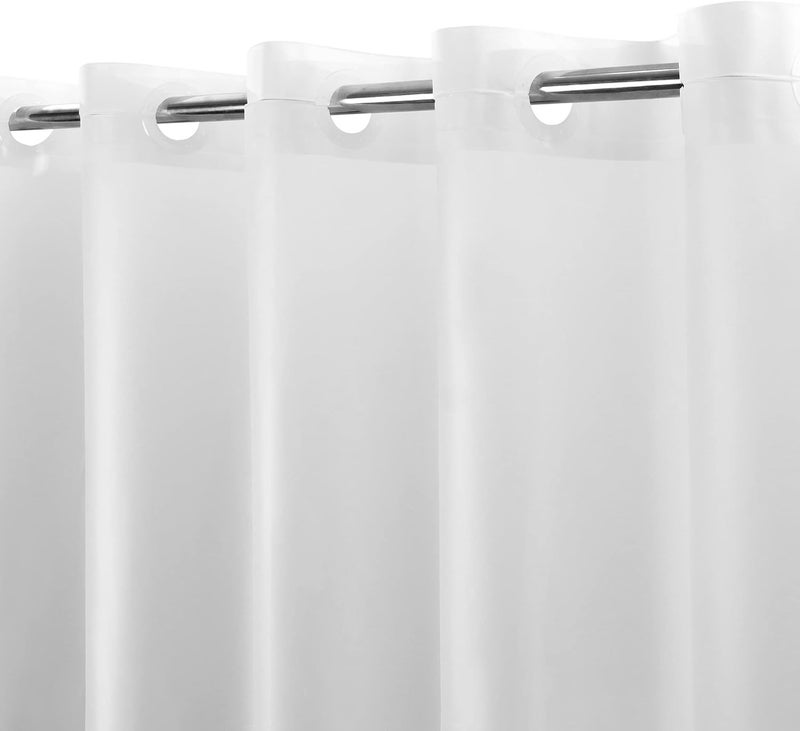 ABLUEN No Hook PEVA Shower Curtain or Liner - 8G Heavy Duty Frosted Bathroom Shower Curtain No Hooks Required, Waterproof Plastic & PVC Free, Standard Size 71 x 74, Frost - Image 1